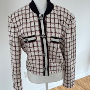 Veronica Beard Black and White Checkered Jacket